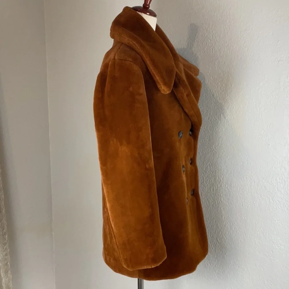 Lulu’s NWT Avante Brown Faux Fur Double Breasted Coat - Picture 7 of 13